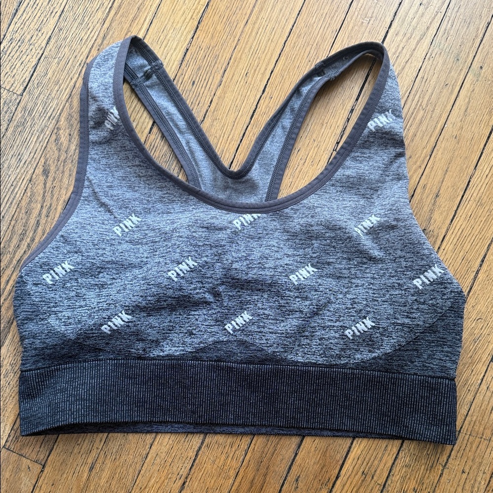 PINK Victoria's Secret Charcoal Sports Bra
